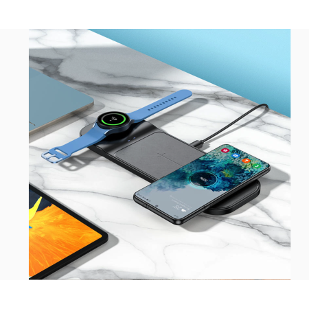 Беспроводная зарядка Hoco CQ6 Power 3-in-1 Wireless Fast Charger(SAM Watch) Black