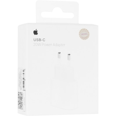 Сетевое зарядное устройство 99% Original Charger Type-C 20W (MU7V2ZM/A) ( box) (Белый / White)