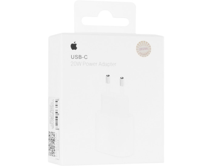 Мережеве зарядний пристрій 99% Original Charger Type-C 20W (MU7V2ZM/A) ( box) (Білий / White)