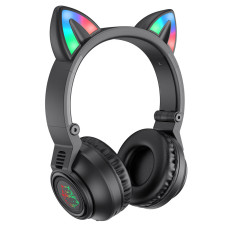 Беспроводные накладные наушники с кошачьими ушками Bluetooth Borofone BO18 Cat ear BT pink