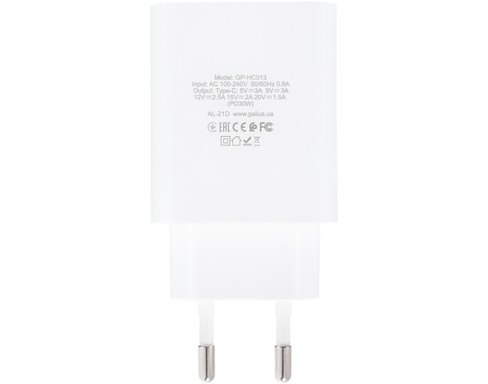 Мережеве зарядний пристрій Gelius Pro Impulse (PD30W GP-HC013) (Білий / White)