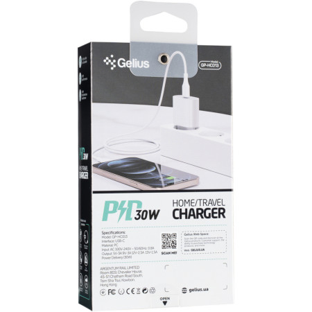 Сетевое зарядное устройство Gelius Pro Impulse (PD30W GP-HC013) (Белый / White)