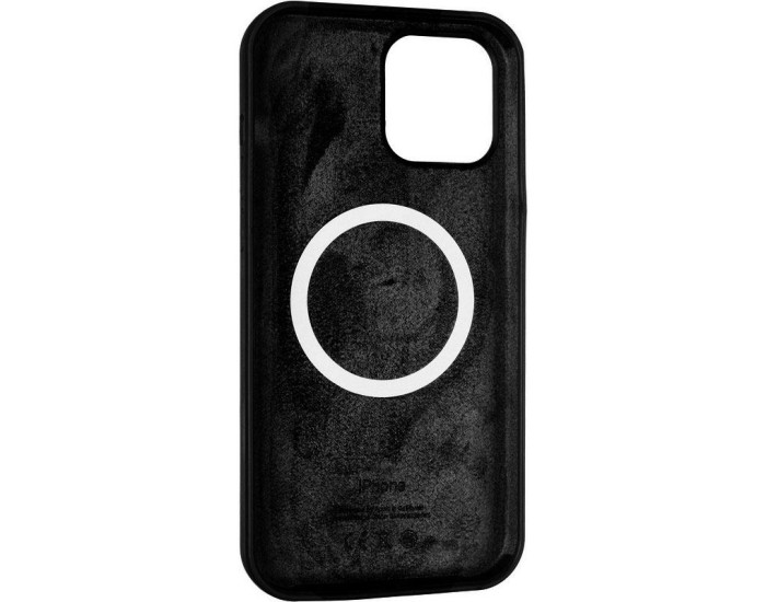 Чехол-силикон оригинал Full Soft Matte with MagSafe iPhone 12 Pro Max, Black