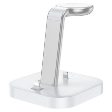 Беспроводное зарядка Hoco CW43 Graceful 3-in-1 (MagSafe/AppleWatch) Charger, (Белый / White)
