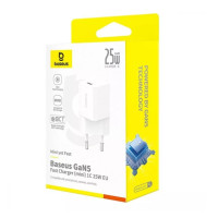 Мережеве зарядний пристрій Baseus GaN5 Fast Charger (mini) 1C 25W (P10110909113-00) White