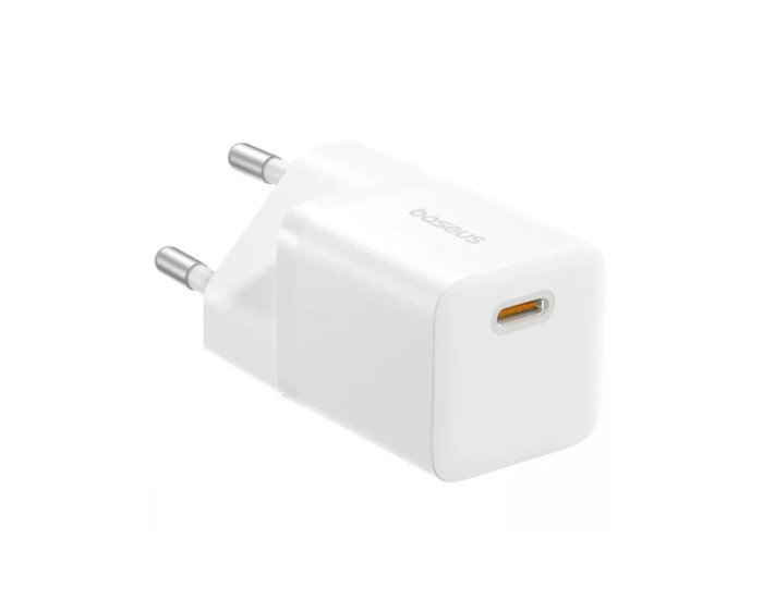 Мережеве зарядний пристрій Baseus GaN5 Fast Charger (mini) 1C 20W з кабелем Type-C to Type-C (100W /1m) (P10110900213-01) White