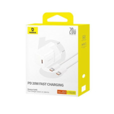 Сетевое зарядное устройство Baseus GaN5 Fast Charger (mini) 1C 20W с кабелем Type-C to Type-C (100W /1m) (P10110900213-01) White