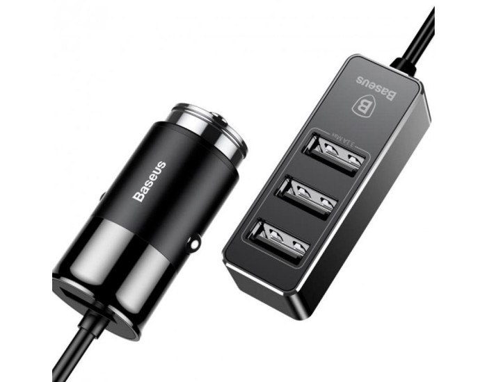 Автомобільне зарядний пристрій Baseus Enjoy Together QC 4USB (CCTON-01) (5.5A), (Чорний / Black)