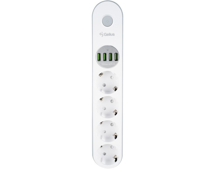 Сетевой фильтр Gelius Pro PowerStrip G-Power На 4 розетки и 4USB (2м) (GP-PS-001) (Белый / White)
