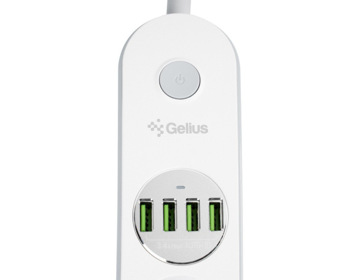 Сетевой фильтр Gelius Pro PowerStrip G-Power На 4 розетки и 4USB (2м) (GP-PS-001) (Белый / White)