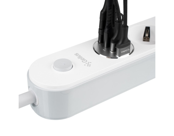 Сетевой фильтр Gelius Pro PowerStrip G-Power На 4 розетки и 4USB (2м) (GP-PS-001) (Белый / White)