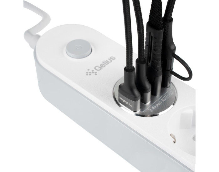 Сетевой фильтр Gelius Pro PowerStrip G-Power На 4 розетки и 4USB (2м) (GP-PS-001) (Белый / White)