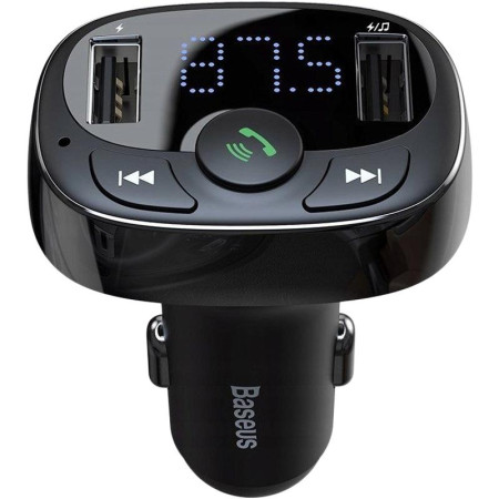 Автомобильный FM-Модулятор Baseus T-Typed (S-09A) Car Bluetooth MP3 Player (CCMT000001) Black