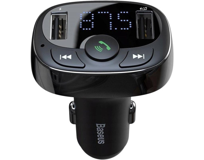 Автомобільний FM-Модулятор Baseus T-Typed (S-09A) Car Bluetooth MP3 Player (CCMT000001) Black