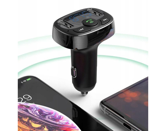 Автомобільний FM-Модулятор Baseus T-Typed (S-09A) Car Bluetooth MP3 Player (CCMT000001) Black