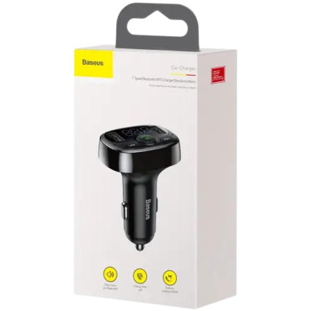 Автомобильный FM-Модулятор Baseus T-Typed (S-09A) Car Bluetooth MP3 Player (CCMT000001) Black