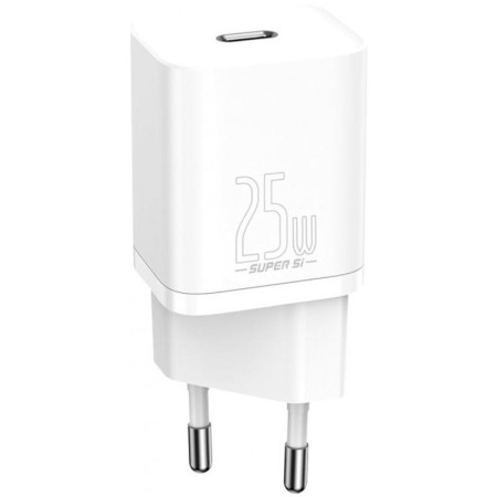 Сетевое зарядное устройство Baseus Super Si 25W 1Type-C с кабелем Type-C toType-C (3A) 1m (Белый / White)