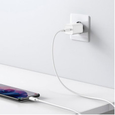 Мережеве зарядний пристрій Baseus Super Si 25W 1Type-C з кабелем Type-C toType-C (3A) 1m (Білий / White)