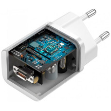 Мережеве зарядний пристрій Baseus Super Si 25W 1Type-C з кабелем Type-C toType-C (3A) 1m (Білий / White)