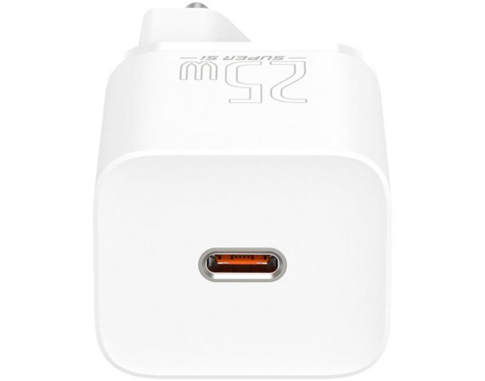 Мережеве зарядний пристрій Baseus Super Si 25W 1Type-C з кабелем Type-C toType-C (3A) 1m (Білий / White)