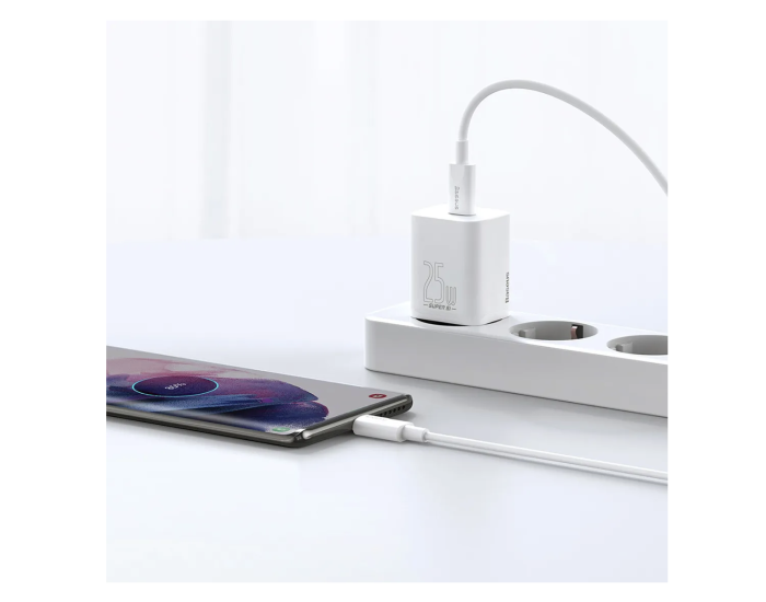 Мережеве зарядний пристрій Baseus Super Si Quick Charger 1C 25W (CCSP) Білий