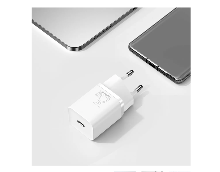 Мережеве зарядний пристрій Baseus Super Si Quick Charger 1C 25W (CCSP) Білий