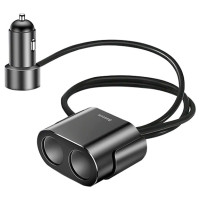 Автомобільне зарядний пристрій Baseus High Efficiency One to Two Cigarette Lighter Black