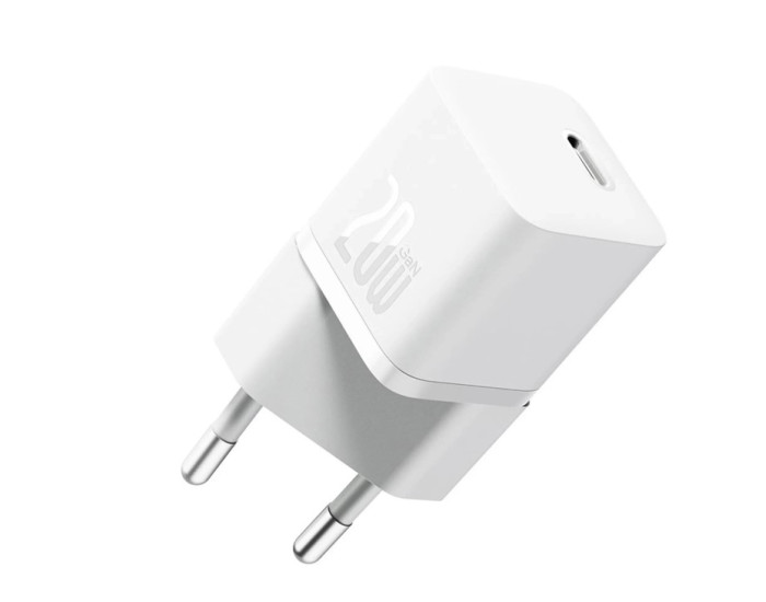 Мережеве зарядний пристрій Baseus GaN5 Fast Charger (mini) 1C 20W (CCGN050102) White