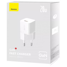 Сетевое зарядное устройство Baseus GaN5S Fast Charger 1C 20W EU (P10162503213-00) White