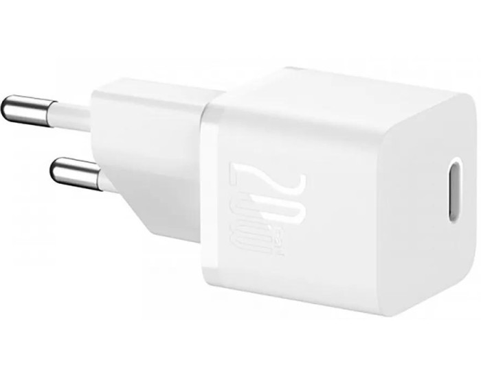 Мережеве зарядний пристрій Baseus GaN5S Fast Charger 1C 20W EU (P10162503213-00) White