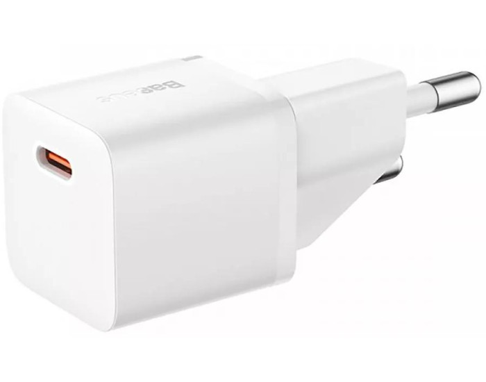 Мережеве зарядний пристрій Baseus GaN5S Fast Charger 1C 20W EU (P10162503213-00) White
