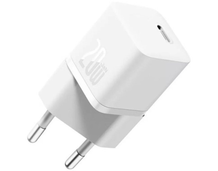 Мережеве зарядний пристрій Baseus GaN5S Fast Charger 1C 20W EU (P10162503213-00) White