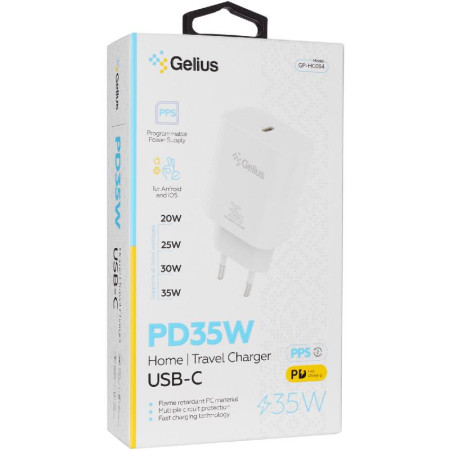 Сетевое зарядное устройство Gelius (PD35W) (GP-HC054 PPS) (Type-C) Белый