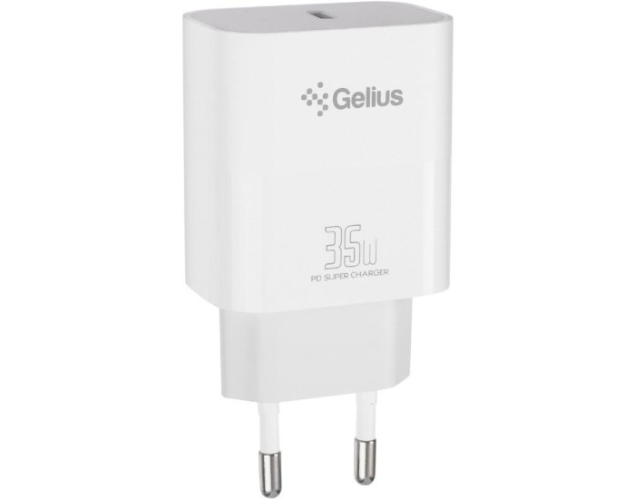 Мережеве зарядний пристрій Gelius (PD35W) (GP-HC054 PPS) (Type-C) Білий