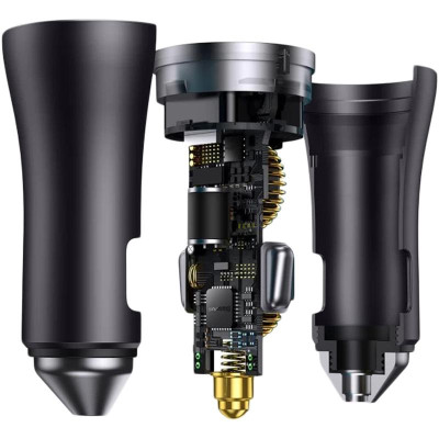 Автомобильное зарядное устройство Baseus Golden Contactor Pro 2Type-C 40W (CGJP000013), Dark Gray (Класс А)