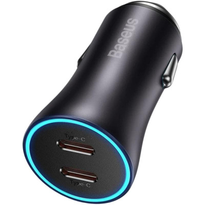 Автомобильное зарядное устройство Baseus Golden Contactor Pro 2Type-C 40W (CGJP000013), Dark Gray (Класс А)