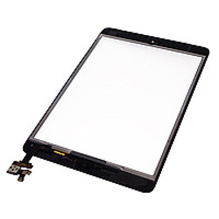 Сенсор iPad Mini, iPad Mini 2, (A1453/A1454/A1455/A1489/A1490) c микросхемой, с кнопкой меню, черный (Класс А)