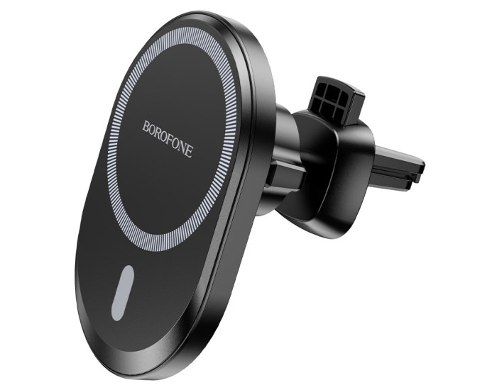 Автотримач з безпровідний зарядкою Borofone BH201 (Чорний / Black)