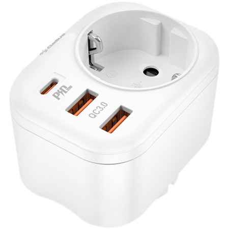Сетевое зарядное устройство Gelius Moxie (GP-HC050 2USB) (QC3.0) + Type-C (PD20W) (Белый)