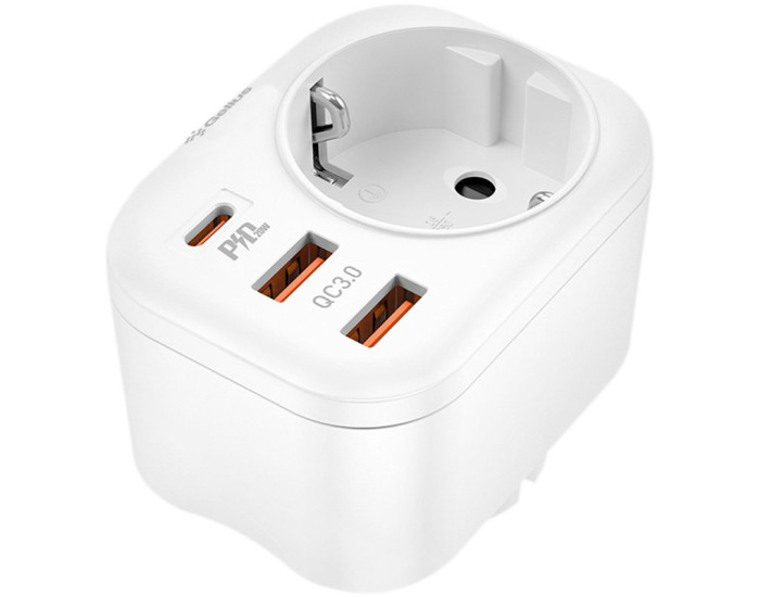Мережеве зарядний пристрій Gelius Moxie (GP-HC050 2USB) (QC3.0) + Type-C (PD20W) (Білий)