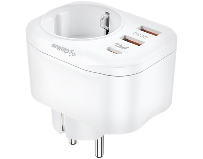 Мережеве зарядний пристрій Gelius Moxie (GP-HC050 2USB) (QC3.0) + Type-C (PD20W) (Білий)