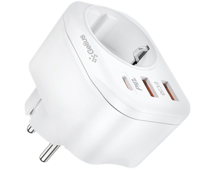 Мережеве зарядний пристрій Gelius Moxie (GP-HC050 2USB) (QC3.0) + Type-C (PD20W) (Білий)