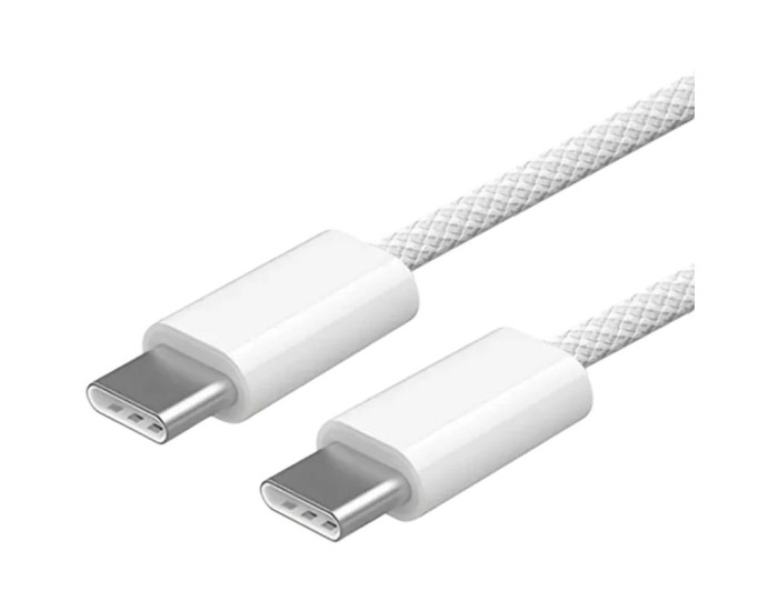 Кабель 99% Original Type-C to Type-C White (woven) 1m (box), White