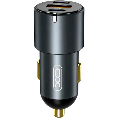 Автомобільне зарядний пристрій 1USB + 2Type-C XO (CC45) (PD30W PD+USB30W) (Чорний / Black)