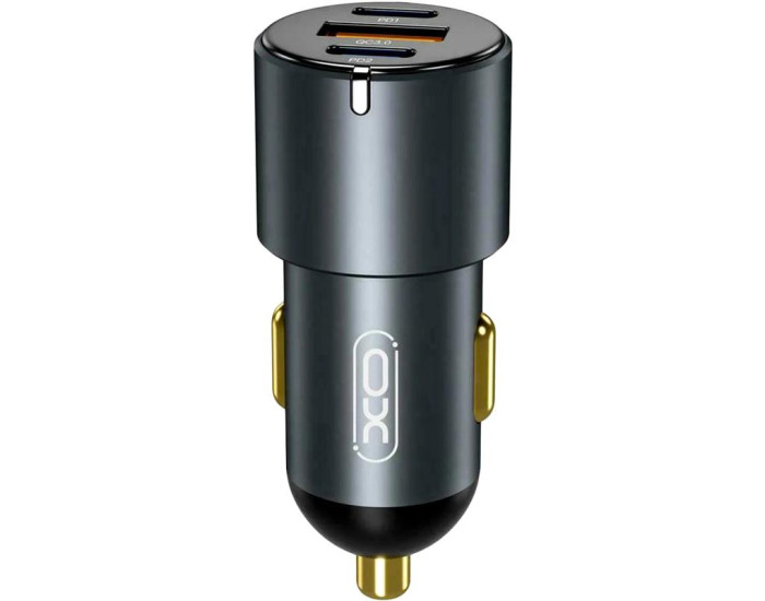 Автомобильное зарядное устройство 1USB + 2Type-C XO (CC45) (PD30W PD+USB30W) (Черный / Black)