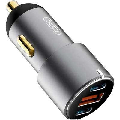Автомобільне зарядний пристрій 1USB + 2Type-C XO (CC45) (PD30W PD+USB30W) (Чорний / Black)
