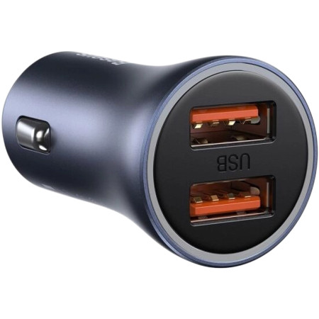 Автомобильное зарядное устройство Baseus 2USB Golden Contactor Pro 40W (TZCCJD-A0G) Dark Grey + Cable USB to Type-C 1m