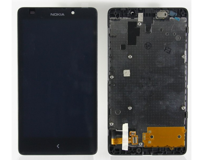 Дисплей с сенсорным экраном (модуль) Nokia 720, черный с рамкой 