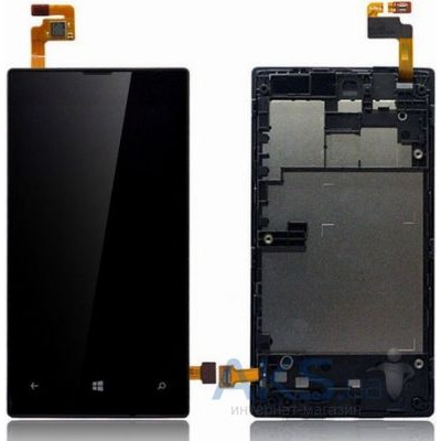 Дисплей з сенсорним екраном (модуль) Nokia 430 Lumia, чорний з рамкою