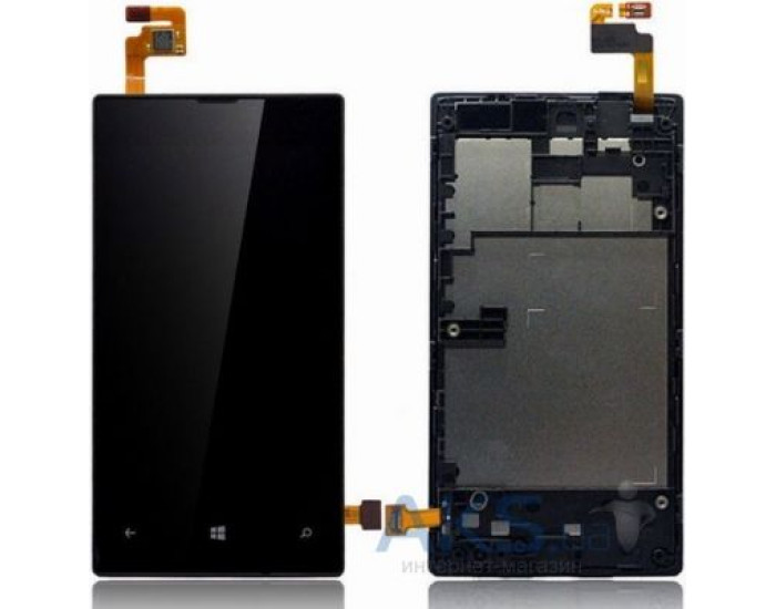 Дисплей с сенсорным экраном (модуль) Nokia 430 Lumia, черный с рамкой